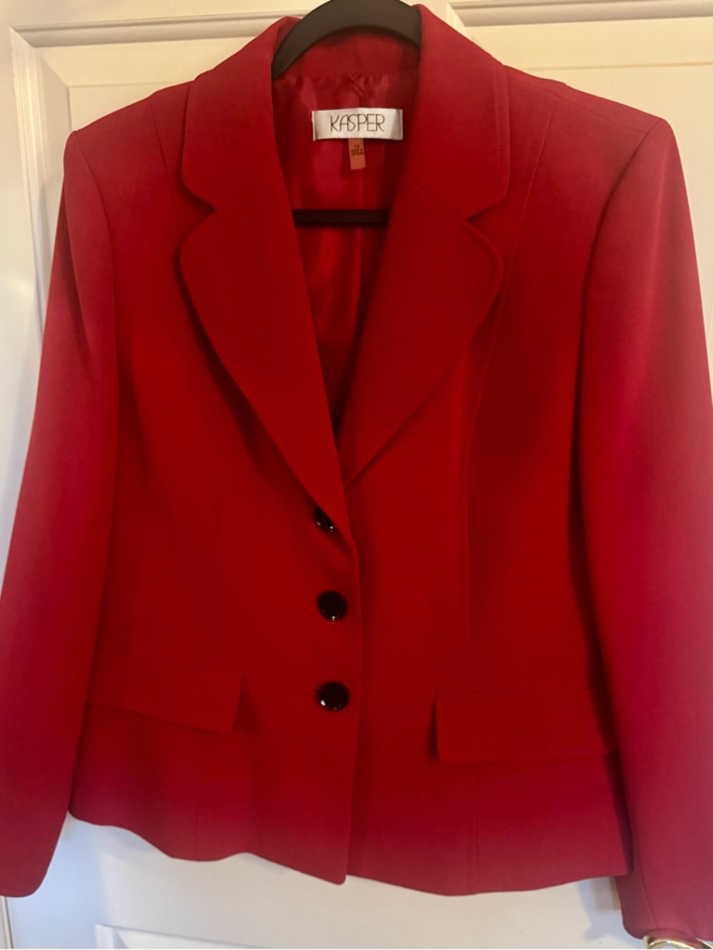 Kasper Red Women's Tailored Notch-Lapel Blazer Size 14 - Picture 2 of 8